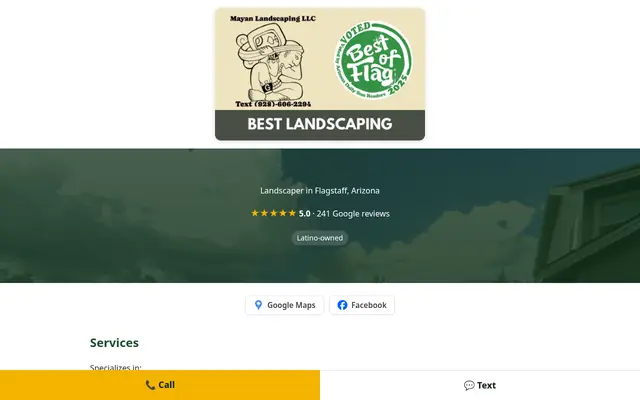 Mayan Landscape website preview