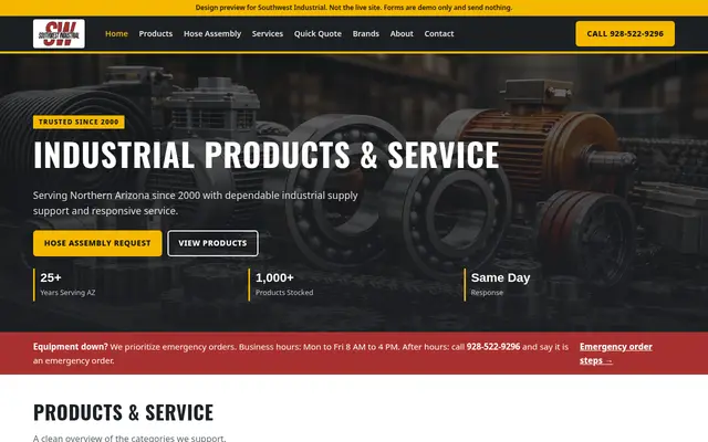 Southwest Industrial website preview